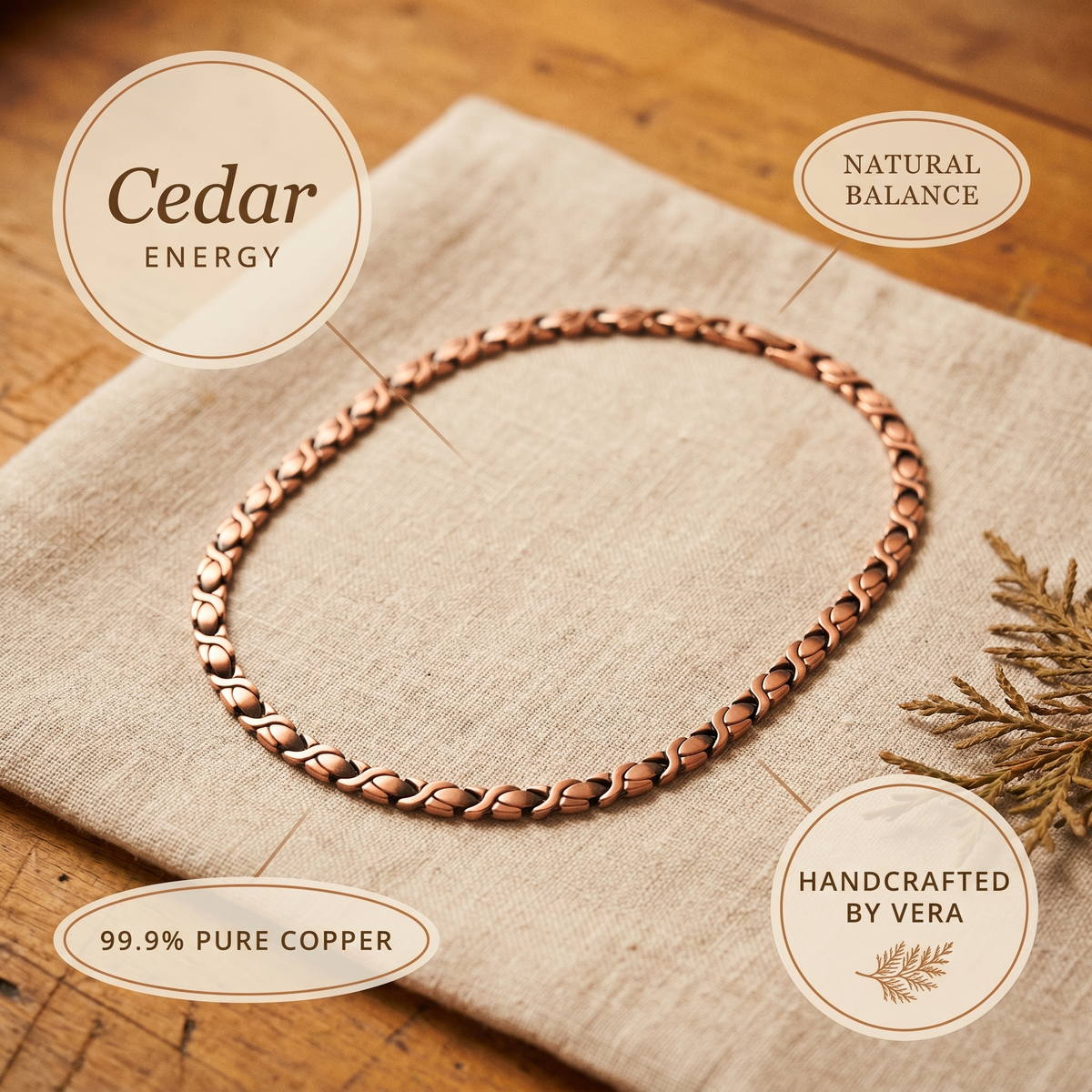Hester's Cedar Copper Necklace
