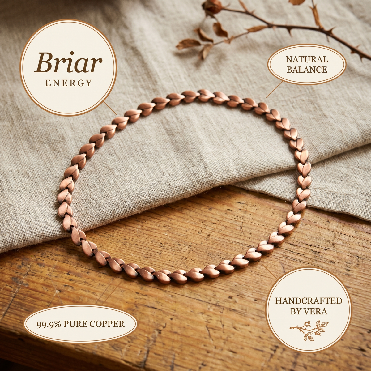Hester's Briar Copper Necklace