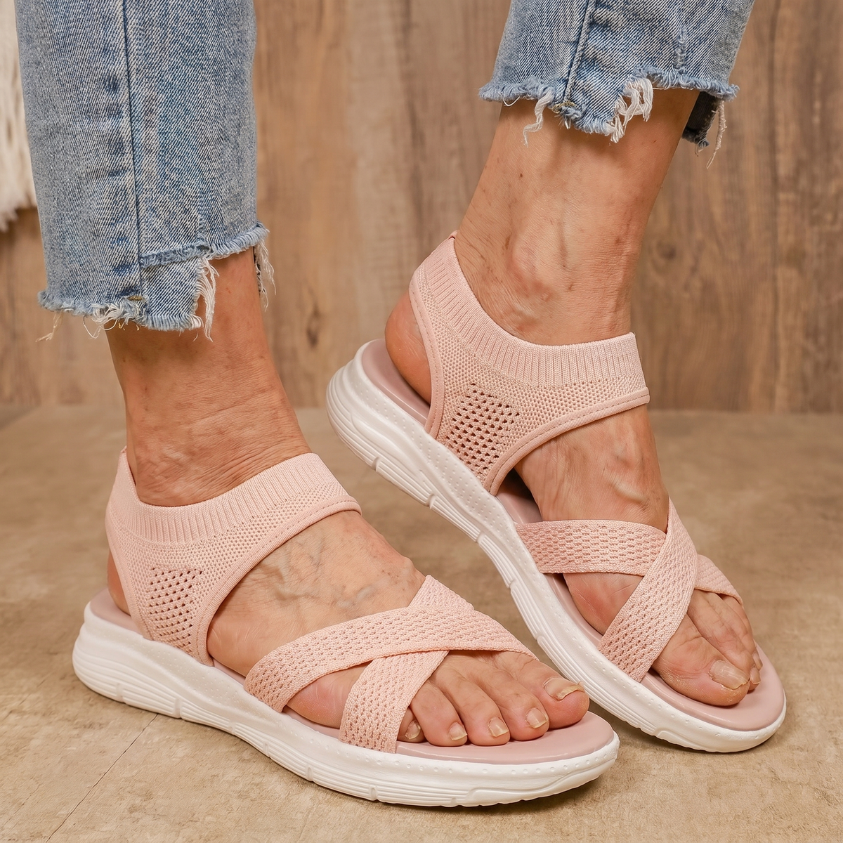 Lina | Wide Toe Slip-On Sandals
