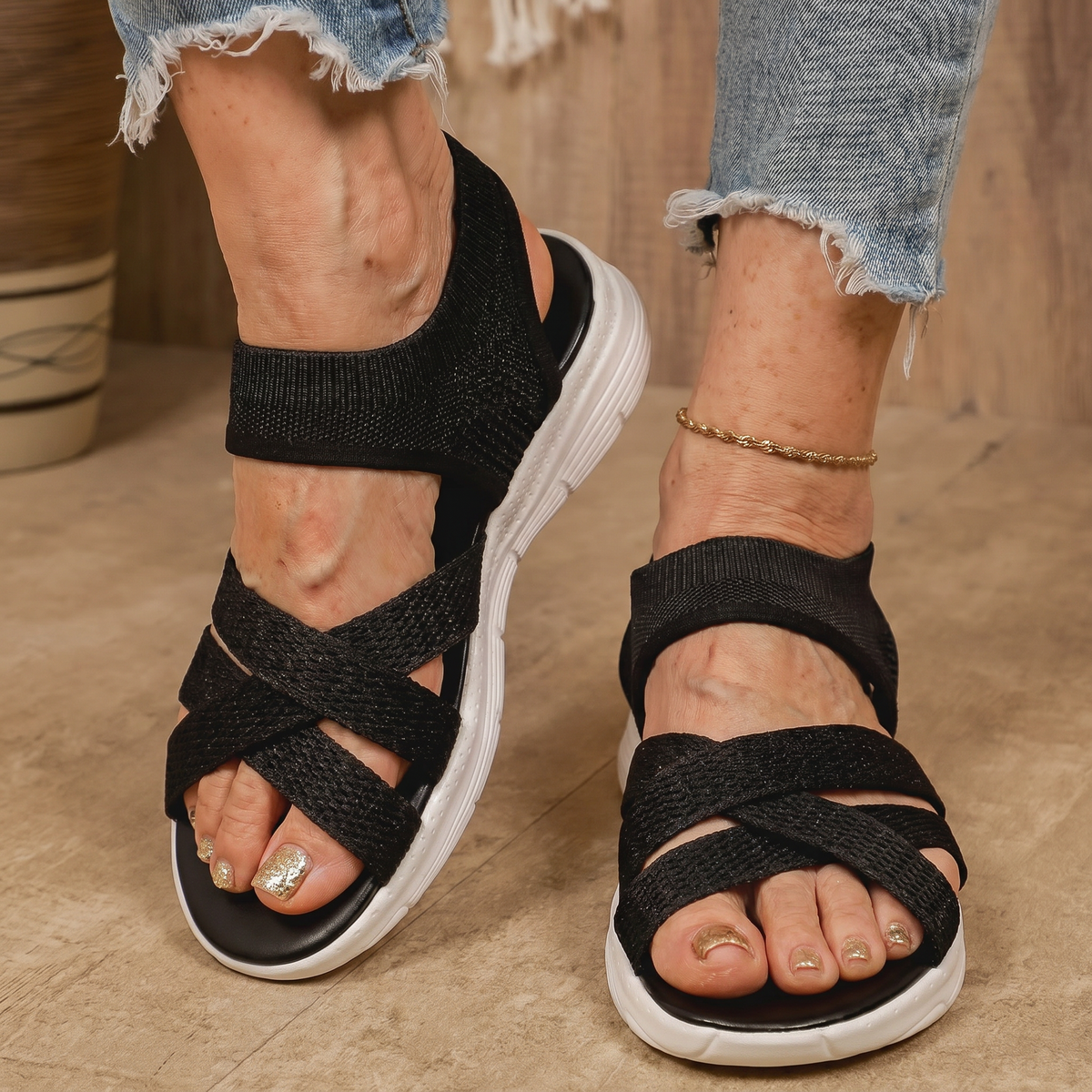 Lina | Wide Toe Slip-On Sandals