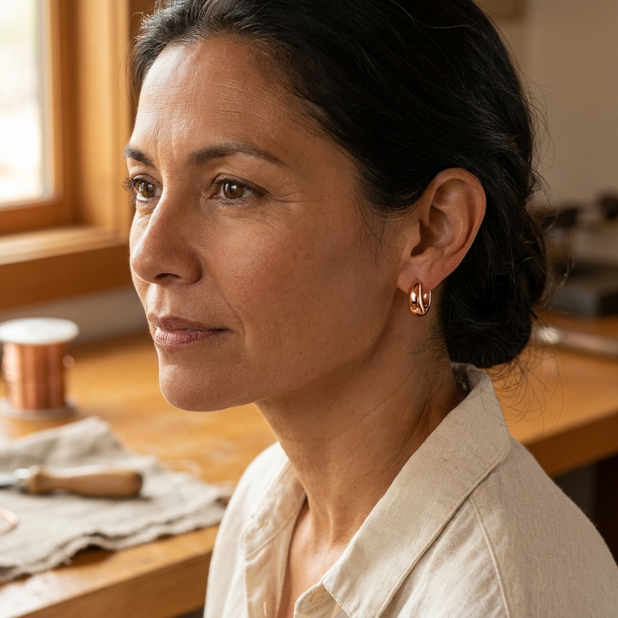Hester's Linnet Copper Hoop Earrings