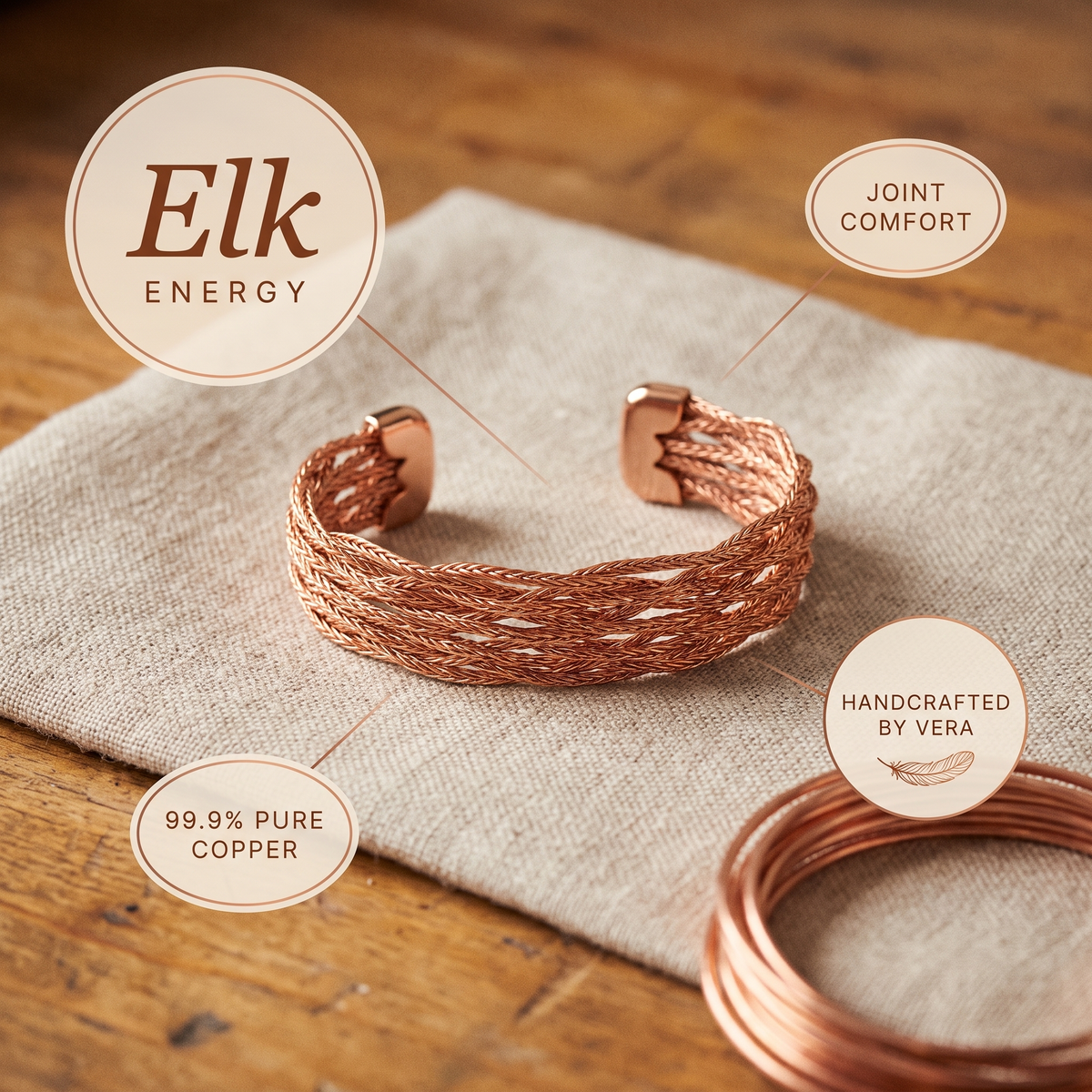 Hester's Elk Copper Bracelet