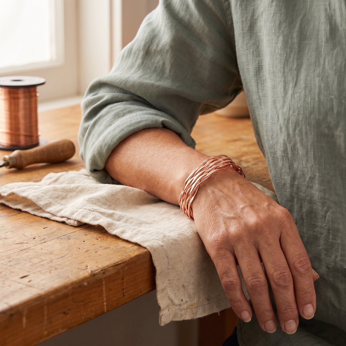 Hester's Wisp Copper Bracelet