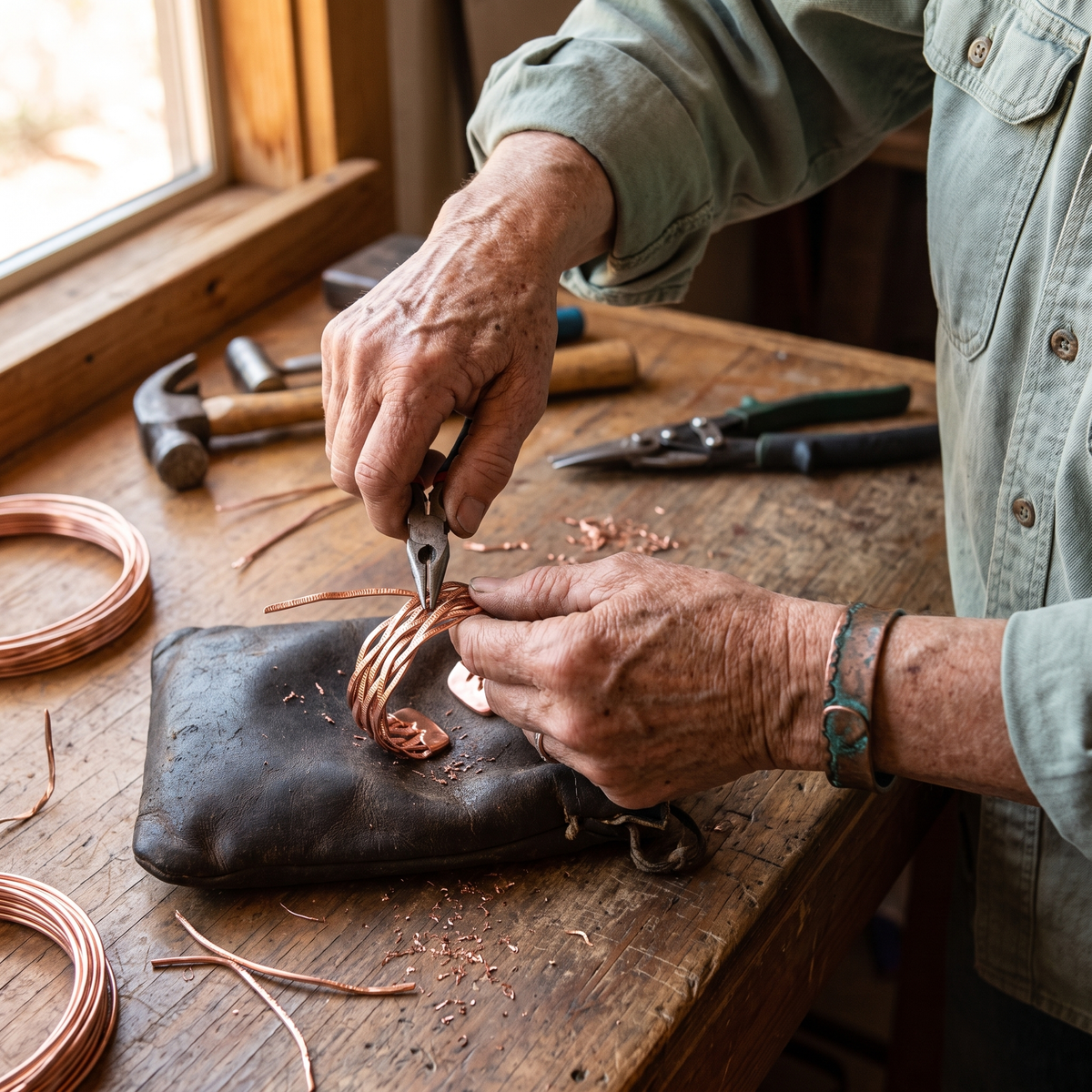 Hester's Wisp Copper Bracelet