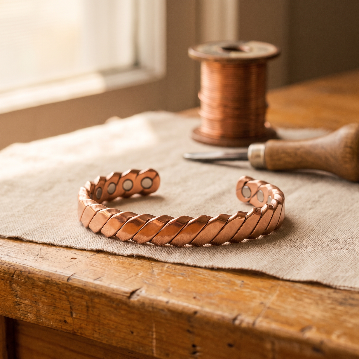 Hester's Moss Copper Bracelet