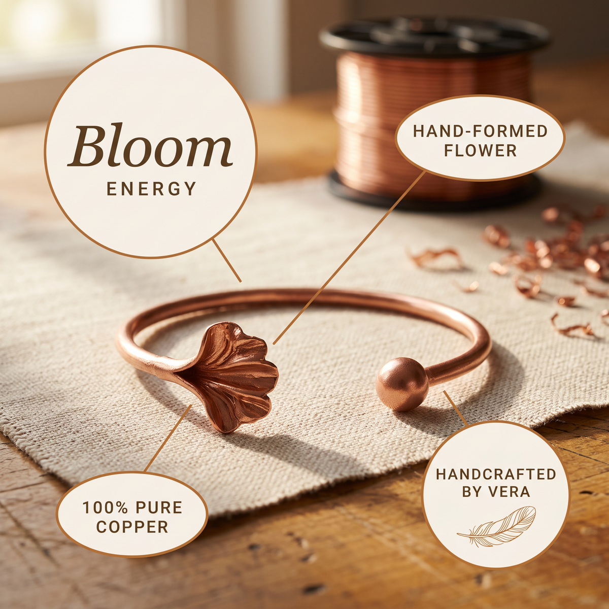 Hester's Shell Copper Bracelet