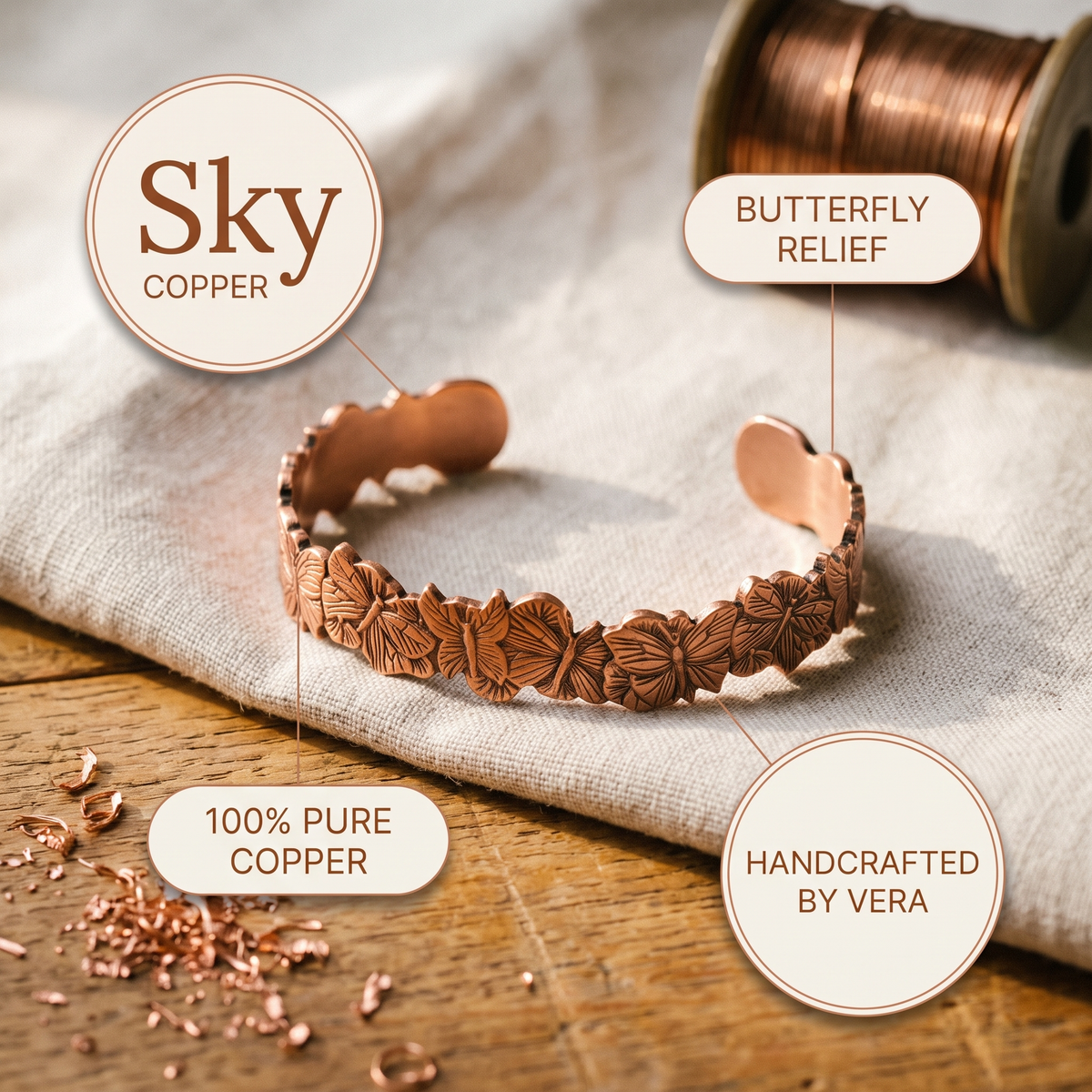 Hester's Sky Copper Bracelet