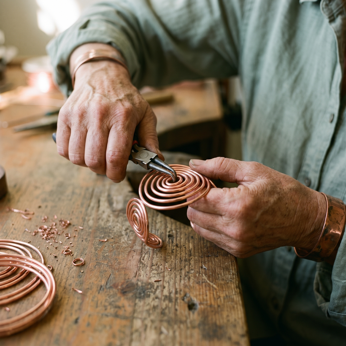 Hester's Spiral Copper Bracelet