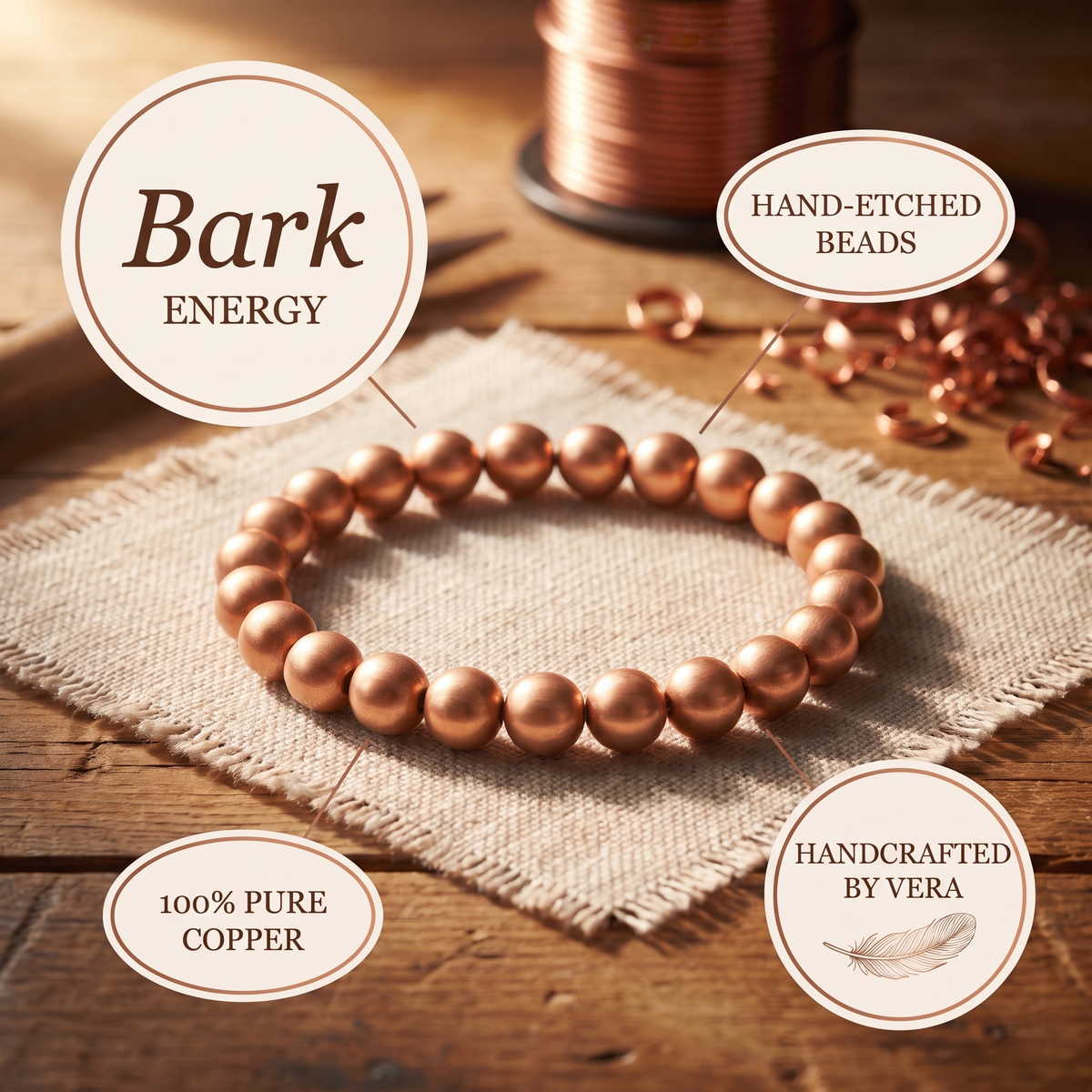Hester's Bark Copper Bracelet
